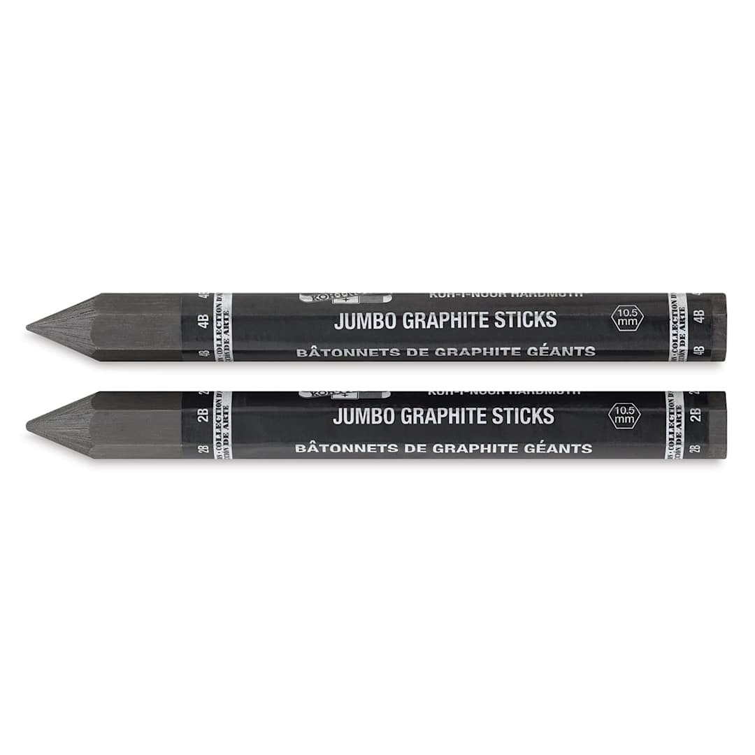 Open in modal - Koh-I-Noor Jumbo Graphite Sticks - Two sticks shown horizontally