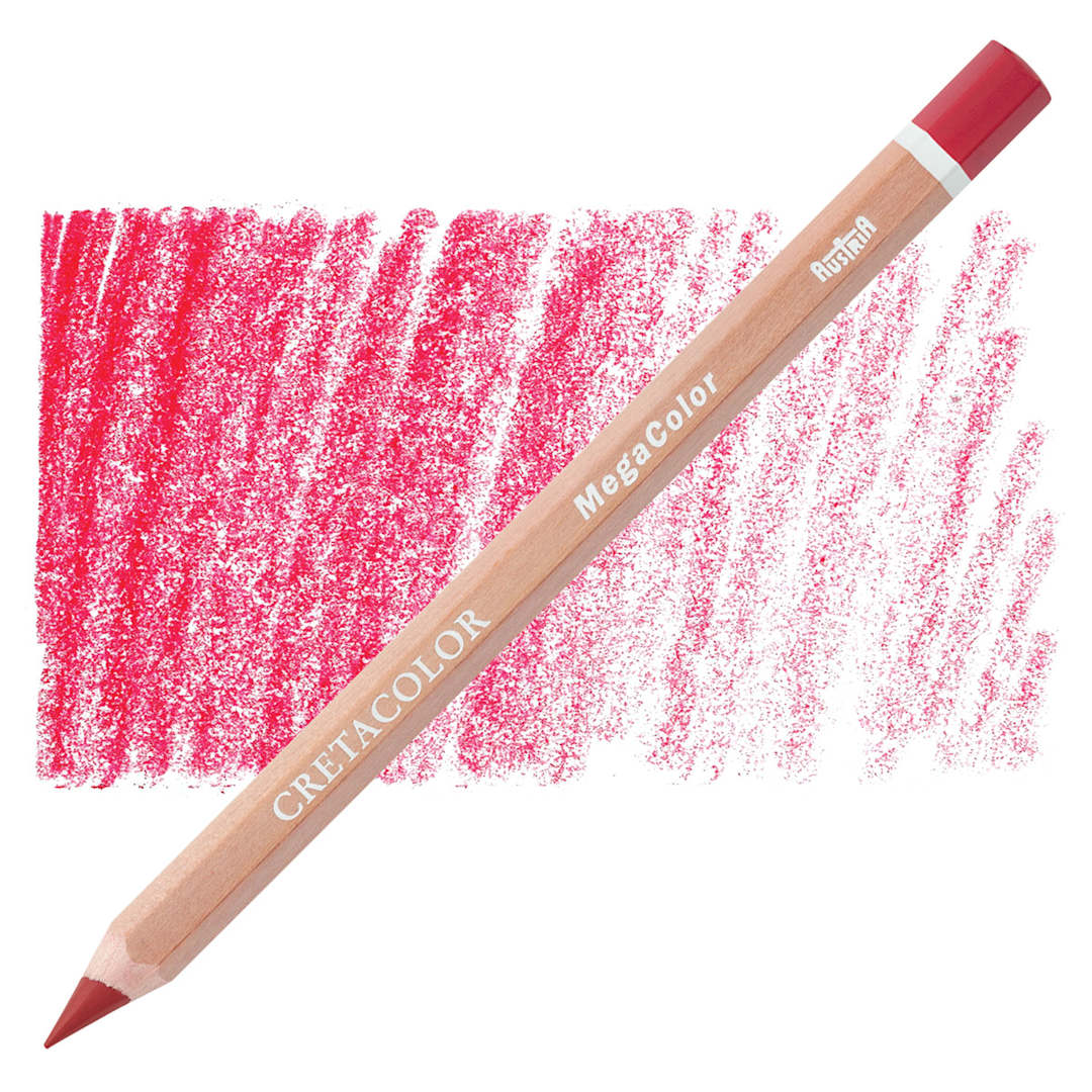 Open in modal - Cretacolor Mega Colored Pencil - Carmine Extra Fine pencil and swatch