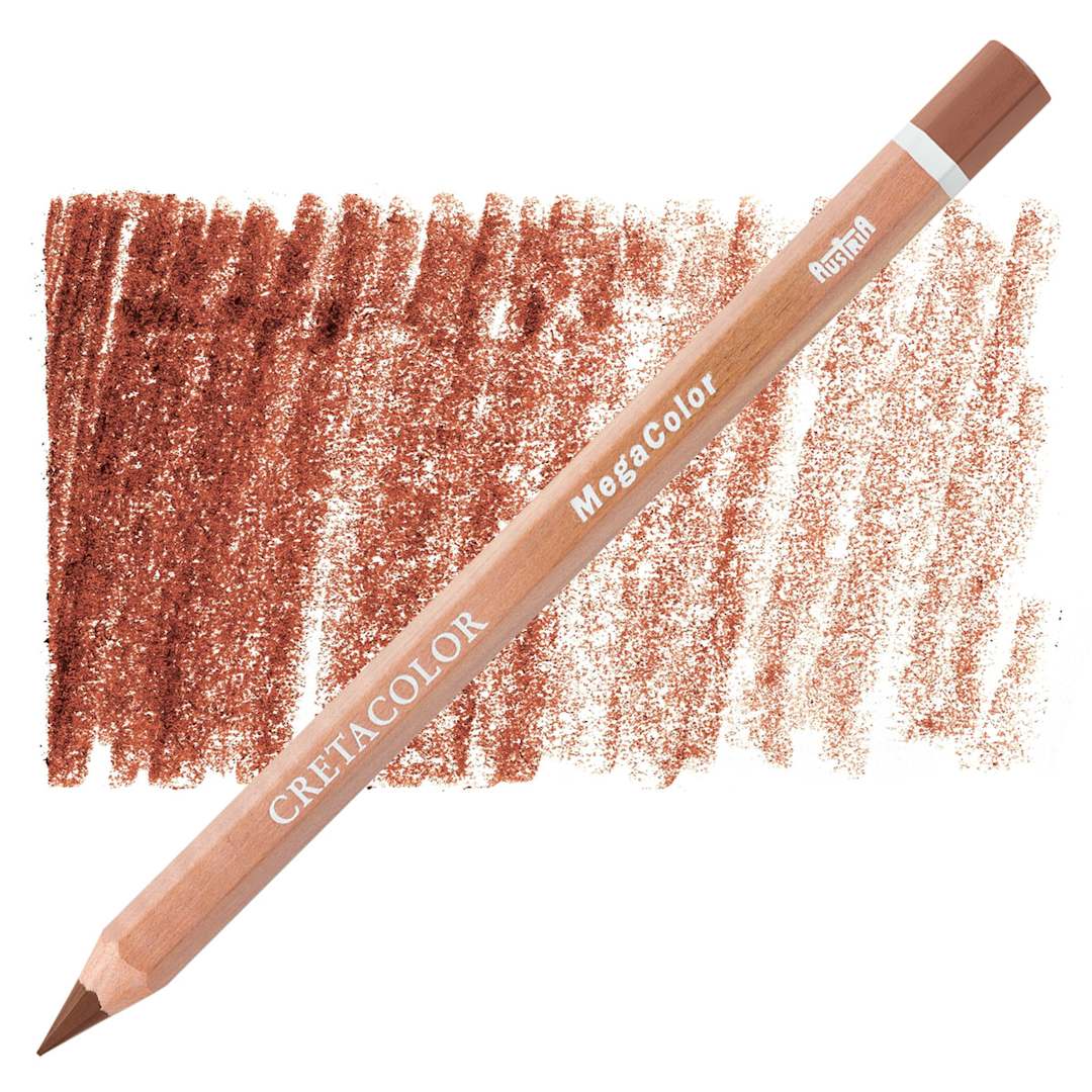 Open in modal - Cretacolor Mega Colored Pencil - Chestnut Brown pencil and swatch