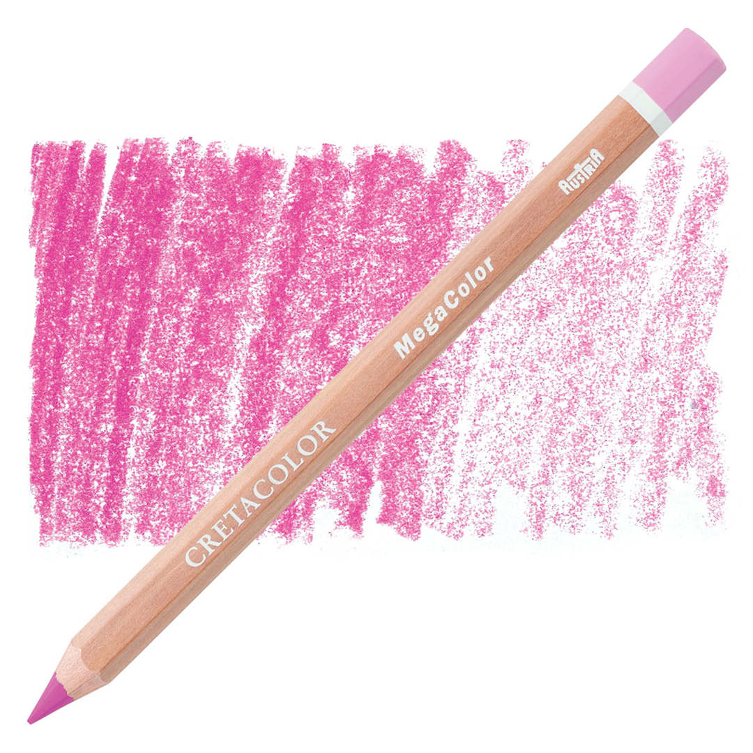 Open in modal - Cretacolor Mega Colored Pencil - Cyclamen pencil and swatch
