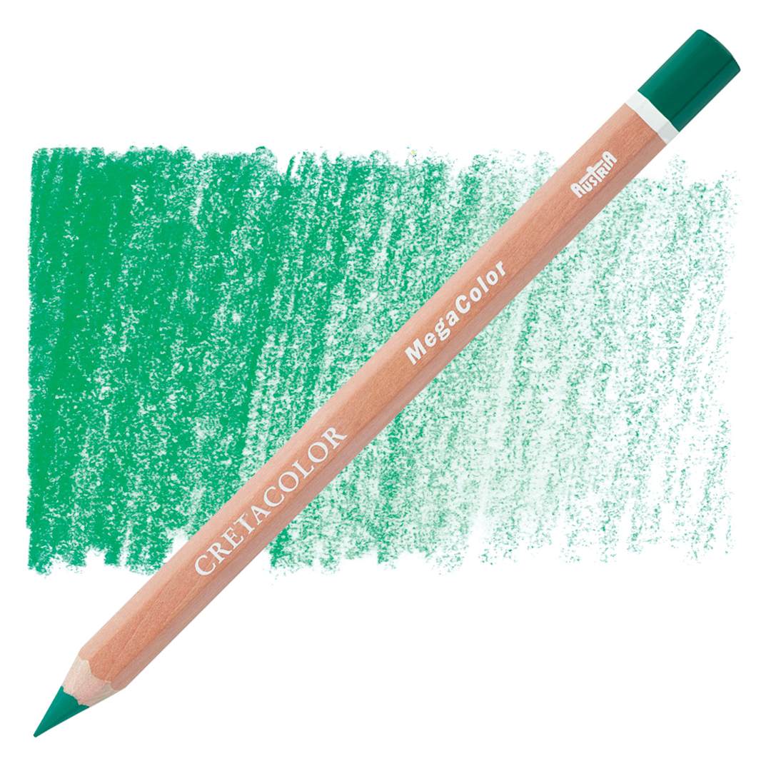Open in modal - Cretacolor Mega Colored Pencil - Leaf Green pencil and swatch