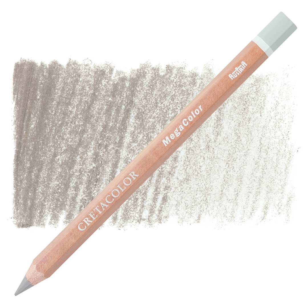 Open in modal - Cretacolor Mega Colored Pencil - Light Grey pencil and swatch