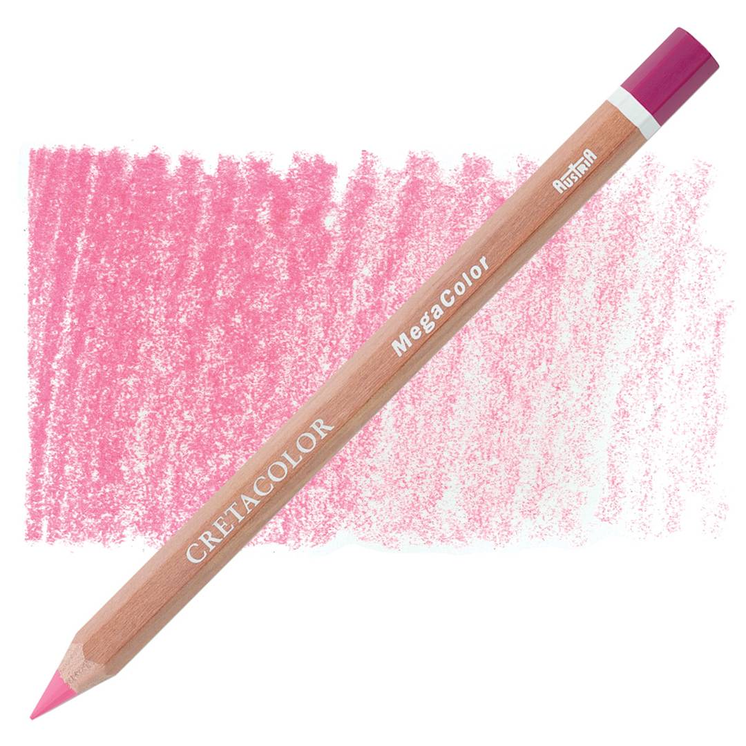 Open in modal - Cretacolor Mega Colored Pencil - Magenta pencil and swatch
