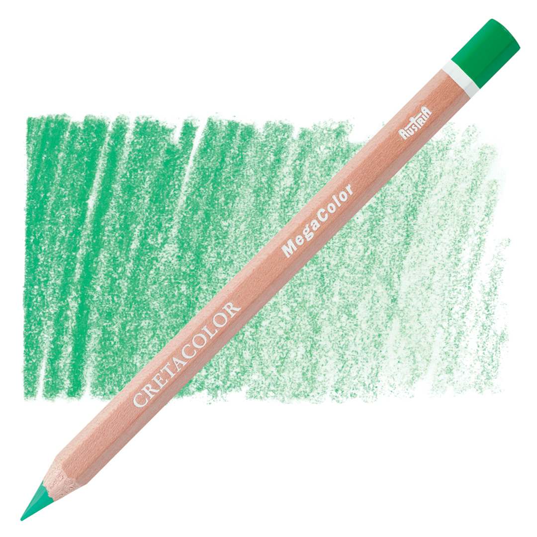 Open in modal - Cretacolor Mega Colored Pencil - Moss Green Dark pencil and swatch