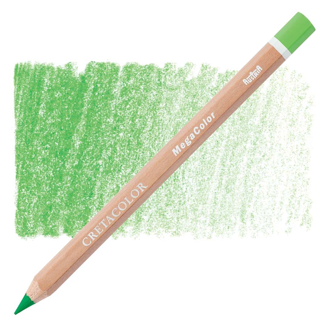 Open in modal - Cretacolor Mega Colored Pencil - Moss Green Light pencil and swatch