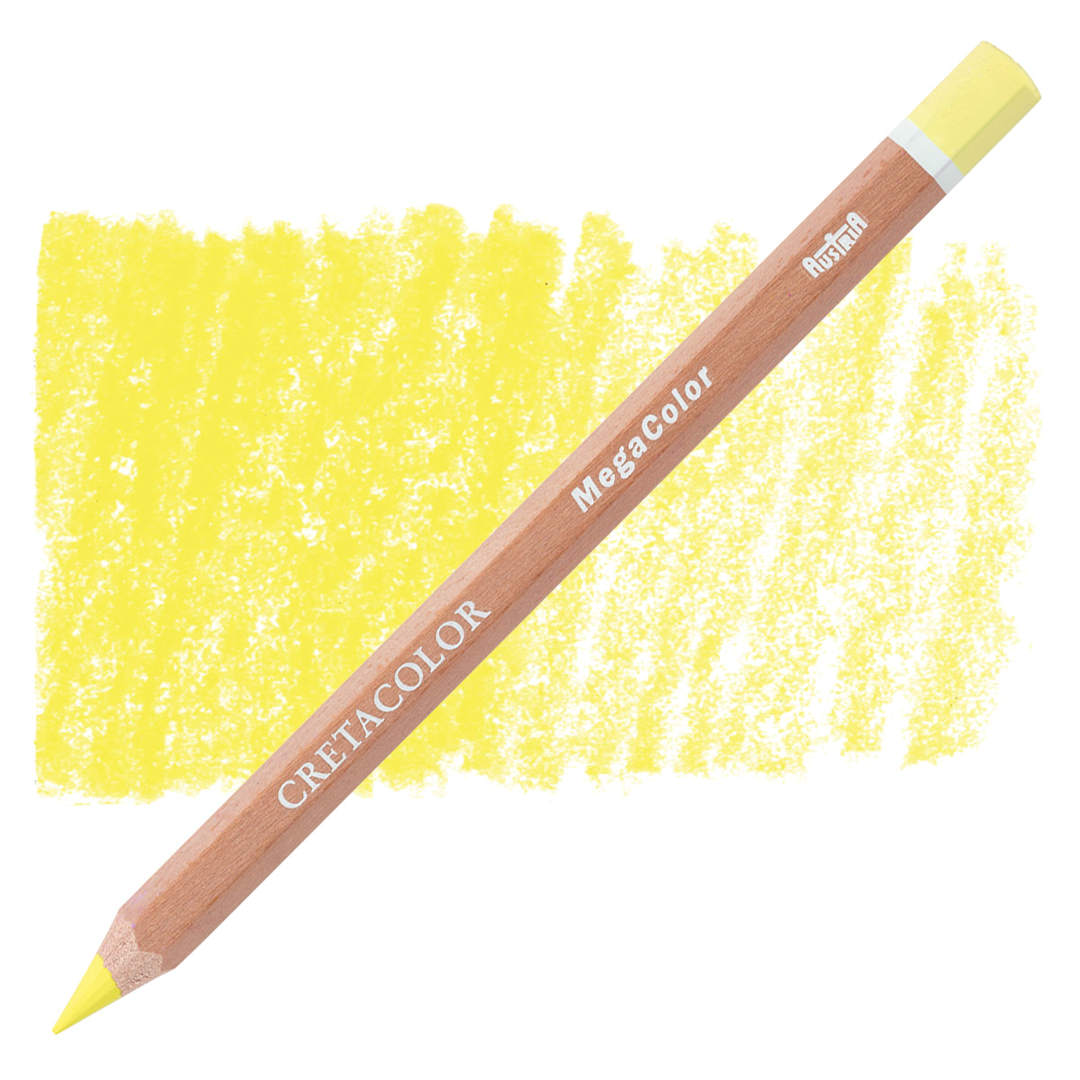 Open in modal - Cretacolor Mega Colored Pencil - Naples Yellow pencil and swatch