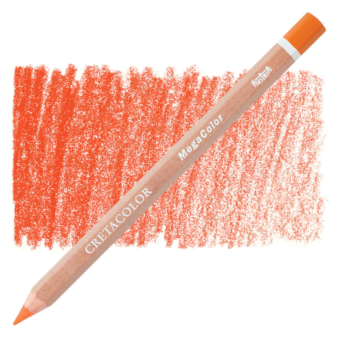 Open in modal - Cretacolor Mega Colored Pencil - Orange pencil and swatch