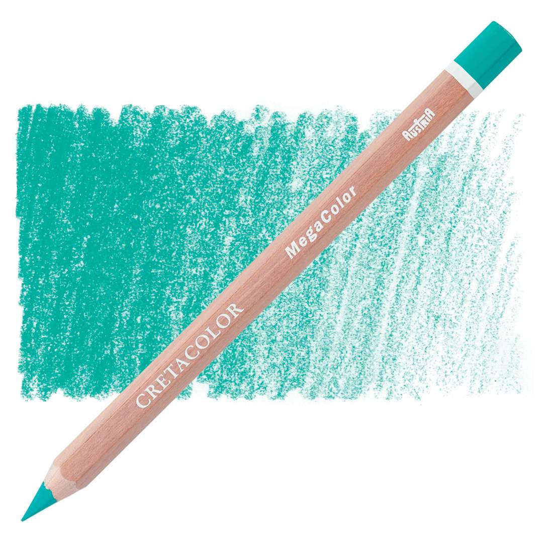 Open in modal - Cretacolor Mega Colored Pencil - Turquoise Dark pencil and swatch