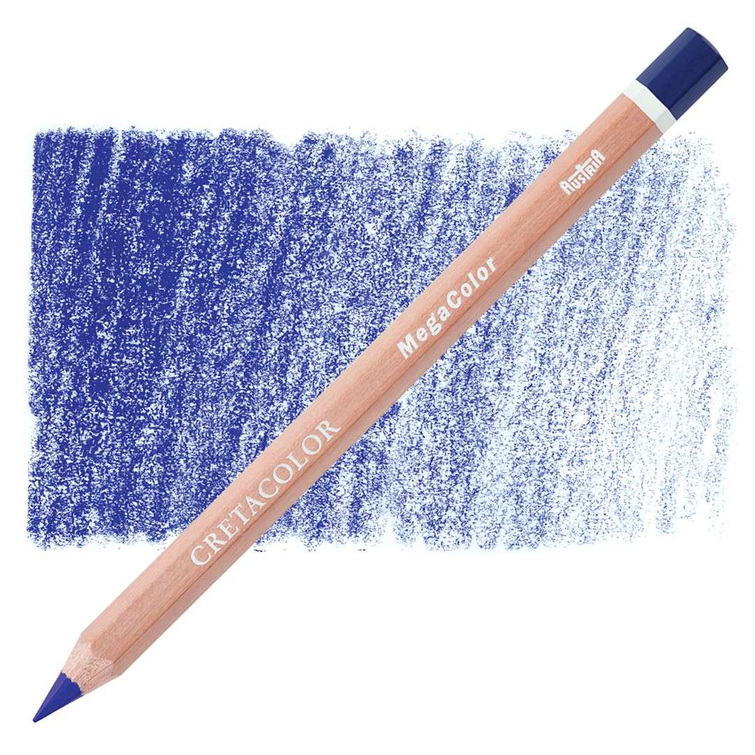Open in modal - Cretacolor Mega Colored Pencil - Ultramarine pencil and swatch