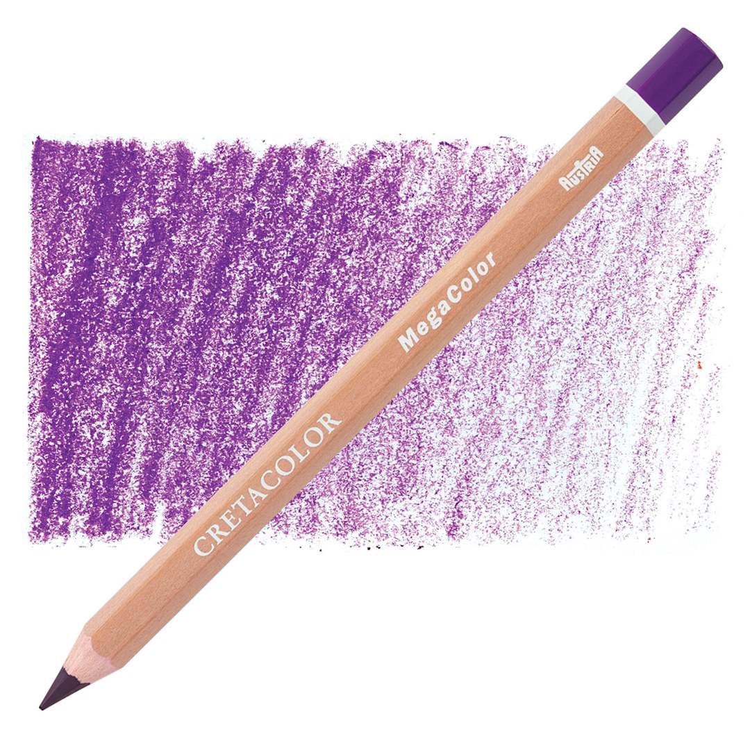 Open in modal - Cretacolor Mega Colored Pencil - Violet pencil and swatch