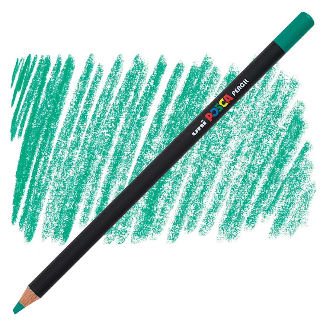 Open in modal - Posca Colored Pencil - Emerald Green pencil and swatch