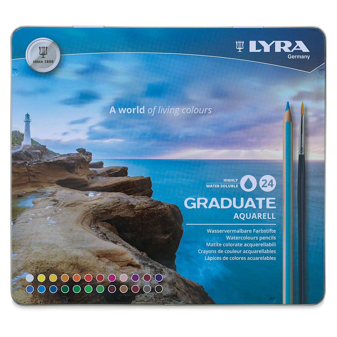 Open in modal - Lyra Graduate Aquarell Pencils - Front of package of Set of 24 pencils
