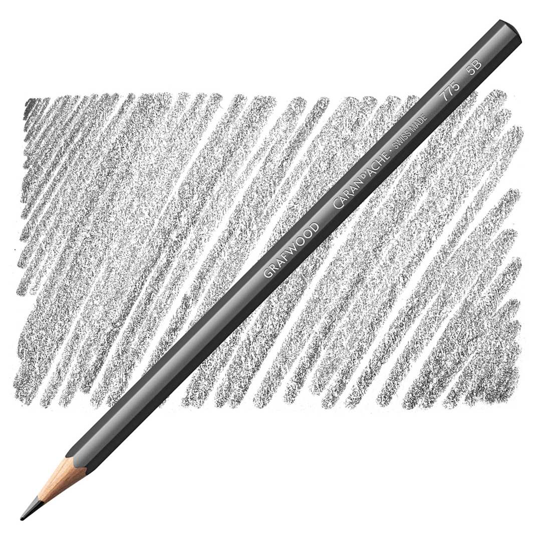 Open in modal - Caran d'Ache Grafwood Pencil - 5B pencil and swatch