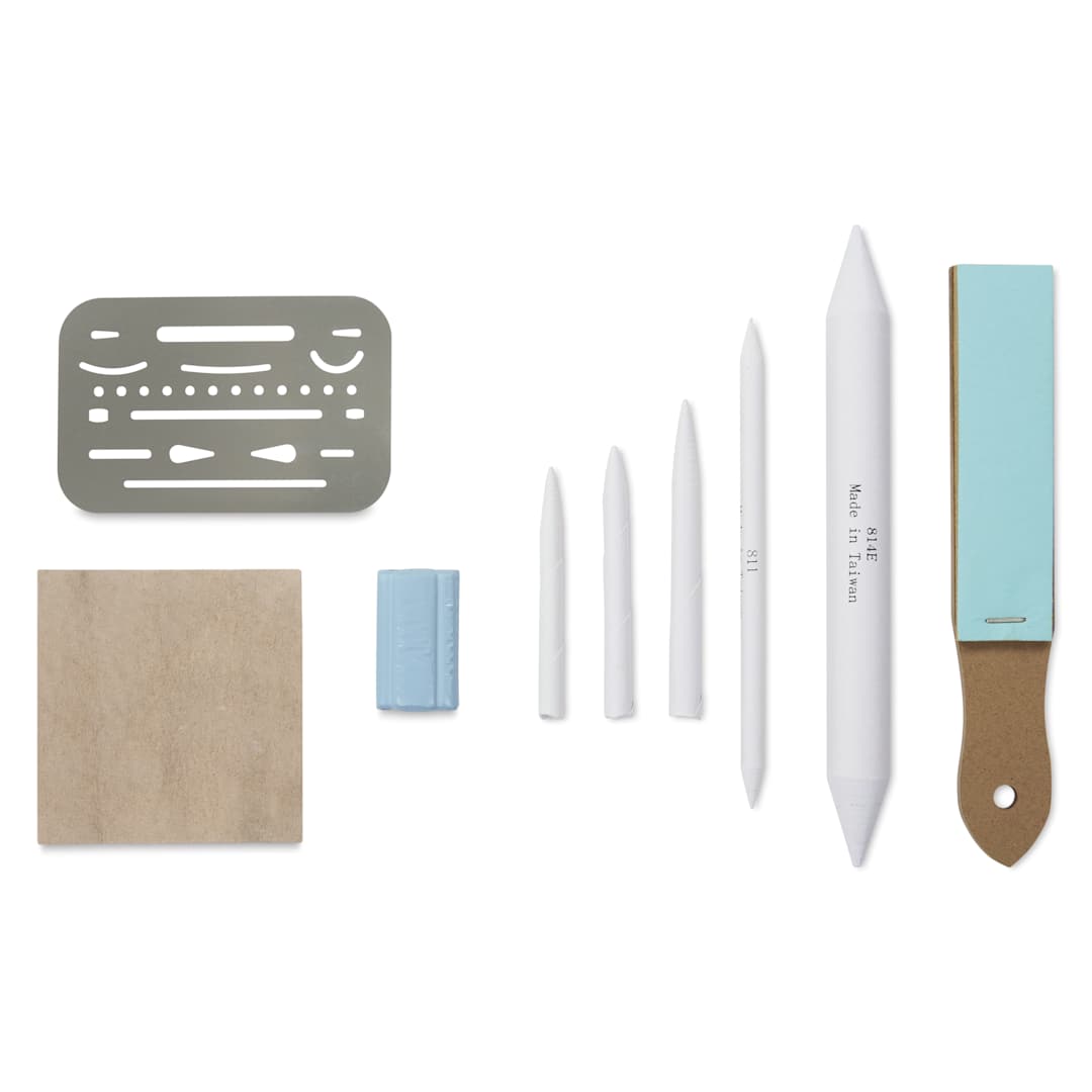 Open in modal - Alvin Drawing Tools - Assorted, Set of 9, contents laid out