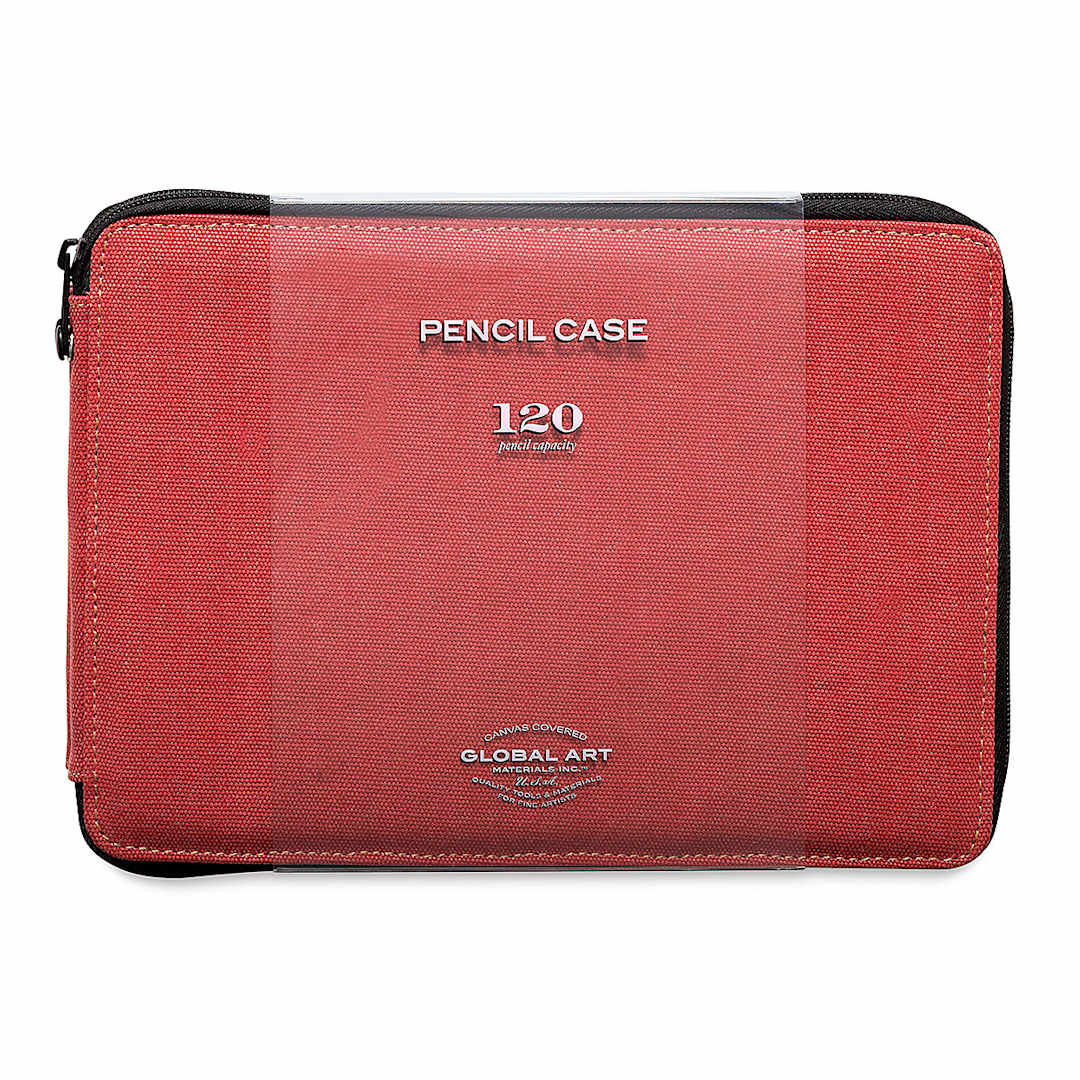 Open in modal - Speedball Canvas Pencil Case - Rose, for 120 Pencils, front of the packaging sleeve