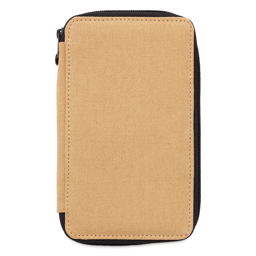 Open in modal - Speedball Canvas Pencil Case - Wheat, for 24 Pencils, closed