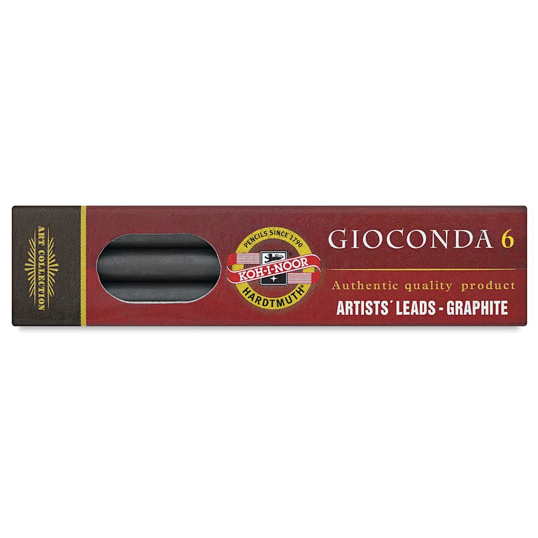 Open in modal - Koh-I-Noor Gioconda 5.6mm Graphite Leads - Front of package of 6 shown

