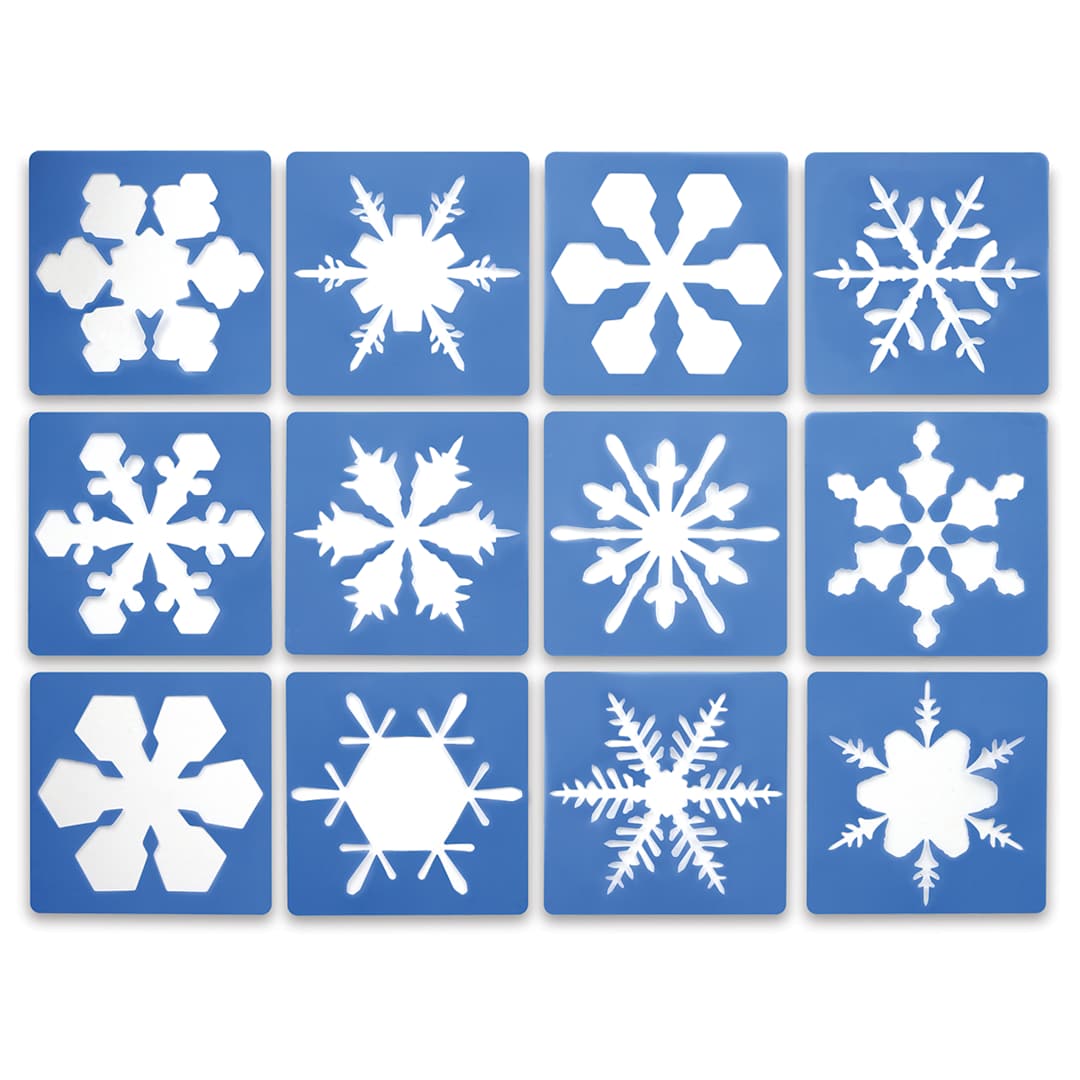 Open in modal - Roylco Jumbo Stencil Sets - 12 Super Snowflake stencils in a Variety of styles 
