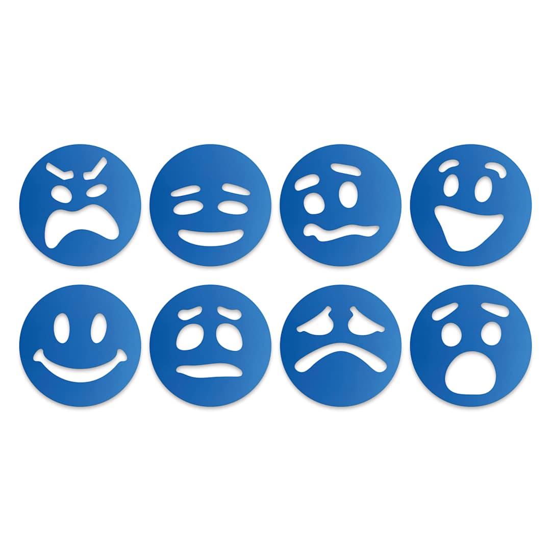Open in modal - Roylco Jumbo Stencil Set - Emotion Tokens, Set of 8