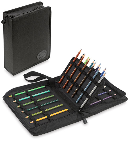 Open in modal - Tran Deluxe Pencil Cases - 2 96 pc cases shown, one closed, one open with pencils (not included)