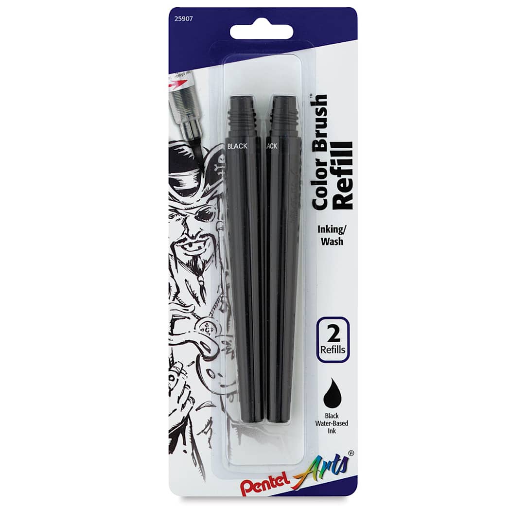 Open in modal - Pentel Arts Water-Based Color Brush Pens and Sets - Front View of Refill Package