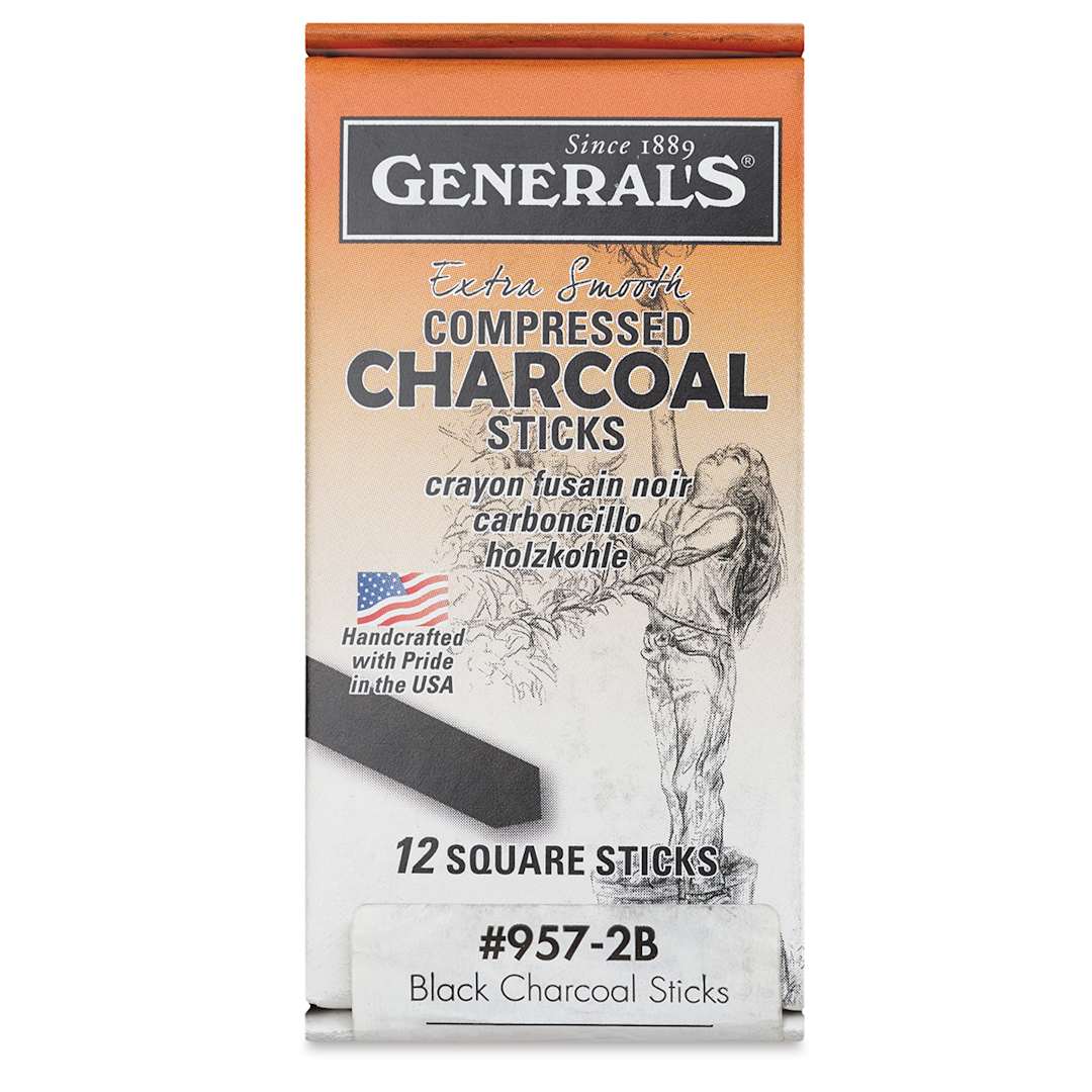 Open in modal - General's Compressed Charcoal - 2B, Pkg of 12