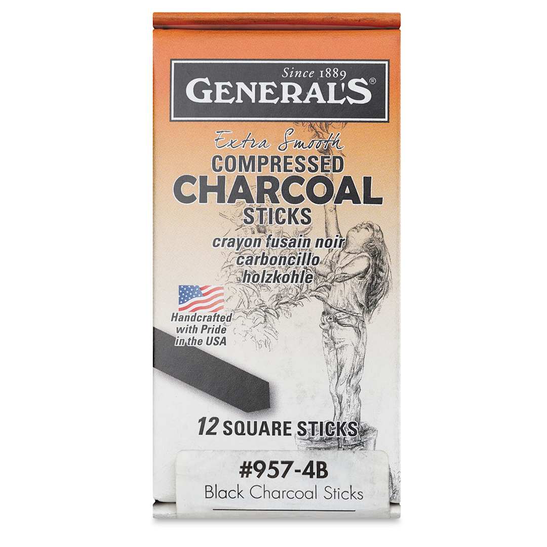 Open in modal - General's Compressed Charcoal - 4B, Pkg of 12