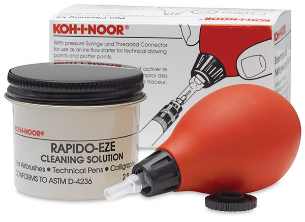 Open in modal - Koh-I-Noor Pressure Pen Cleaning Kit - Pen Cleaner and Cleaning Solution shown with package