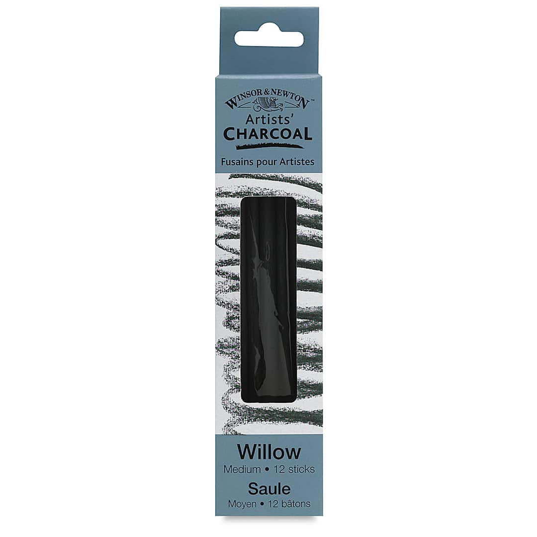 Open in modal - Winsor & Newton Willow Charcoal - Medium, Pkg of 12 (Front of packaging)