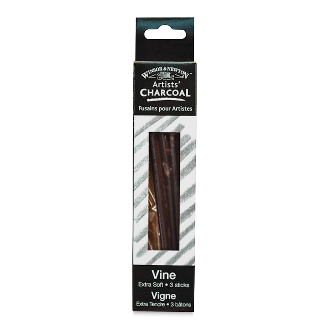 Open in modal - Winsor & Newton Vine Charcoal - Extra Soft, Pack of 3