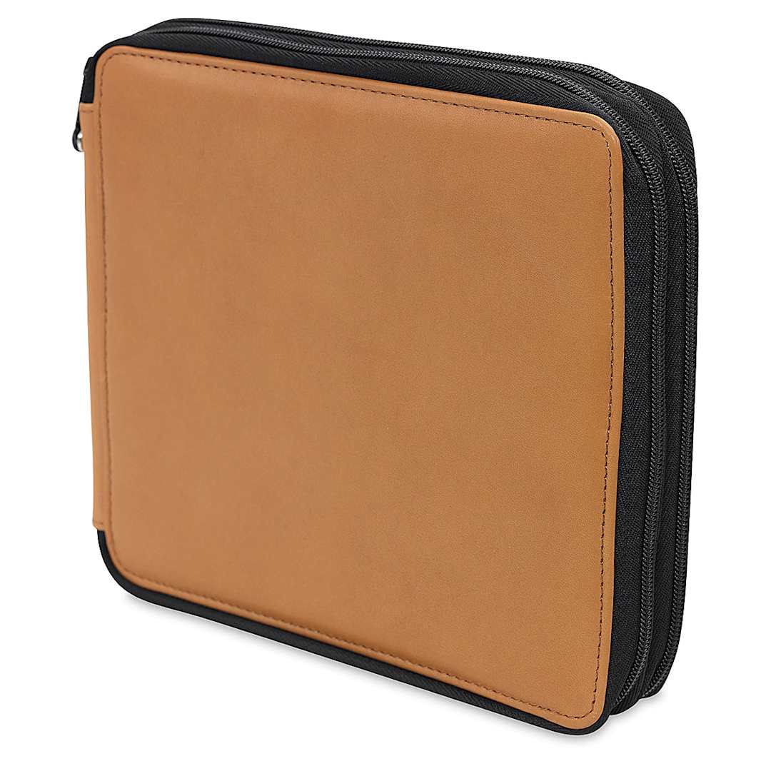 Open in modal - Speedball Classic Leather Pencil Case - Saddle Brown, for 96 Pencils