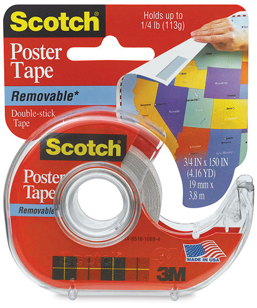 Open in modal - Removable Poster Tape - Side view of dispenser and package