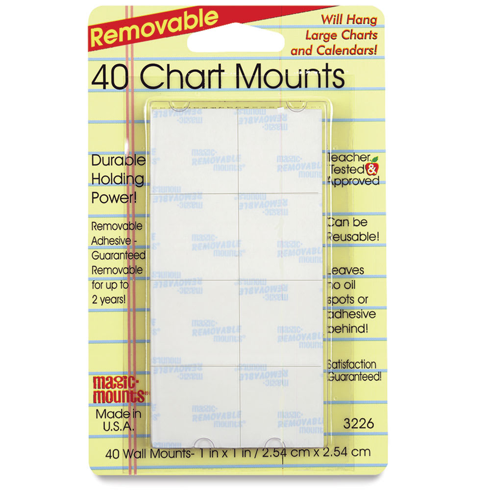 Open in modal - Removable Mounting Tabs - Front of blister package of 40 1" tabs