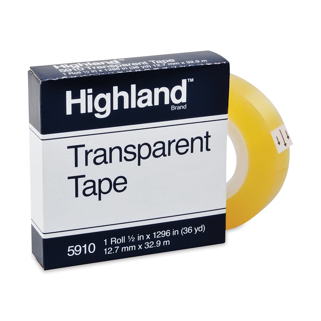 Open in modal - 3M Highland Transparent Tape - 1/2" x 36 yards