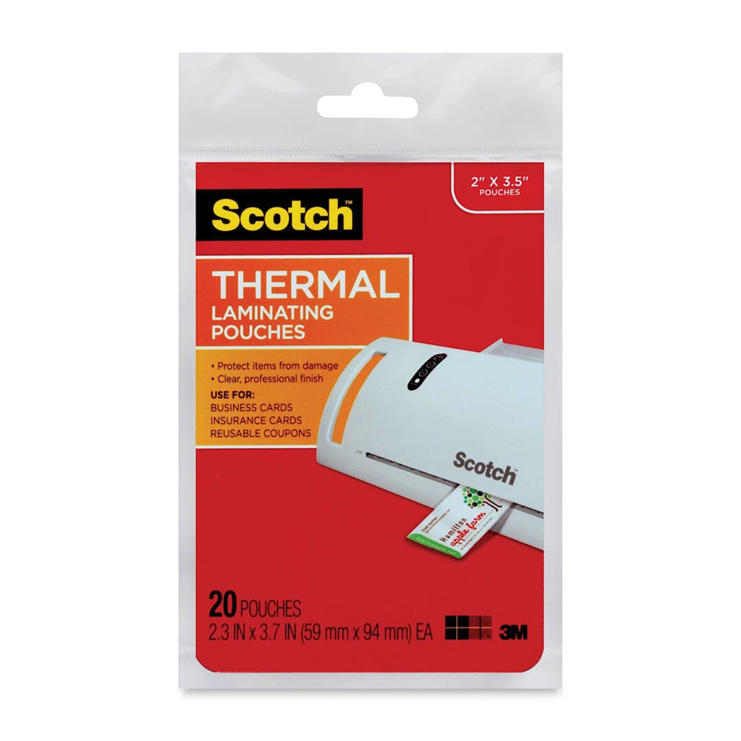 Open in modal - Scotch Thermal Laminating Pouches - 2" x 3-1/2", Business Card, Pkg of 20