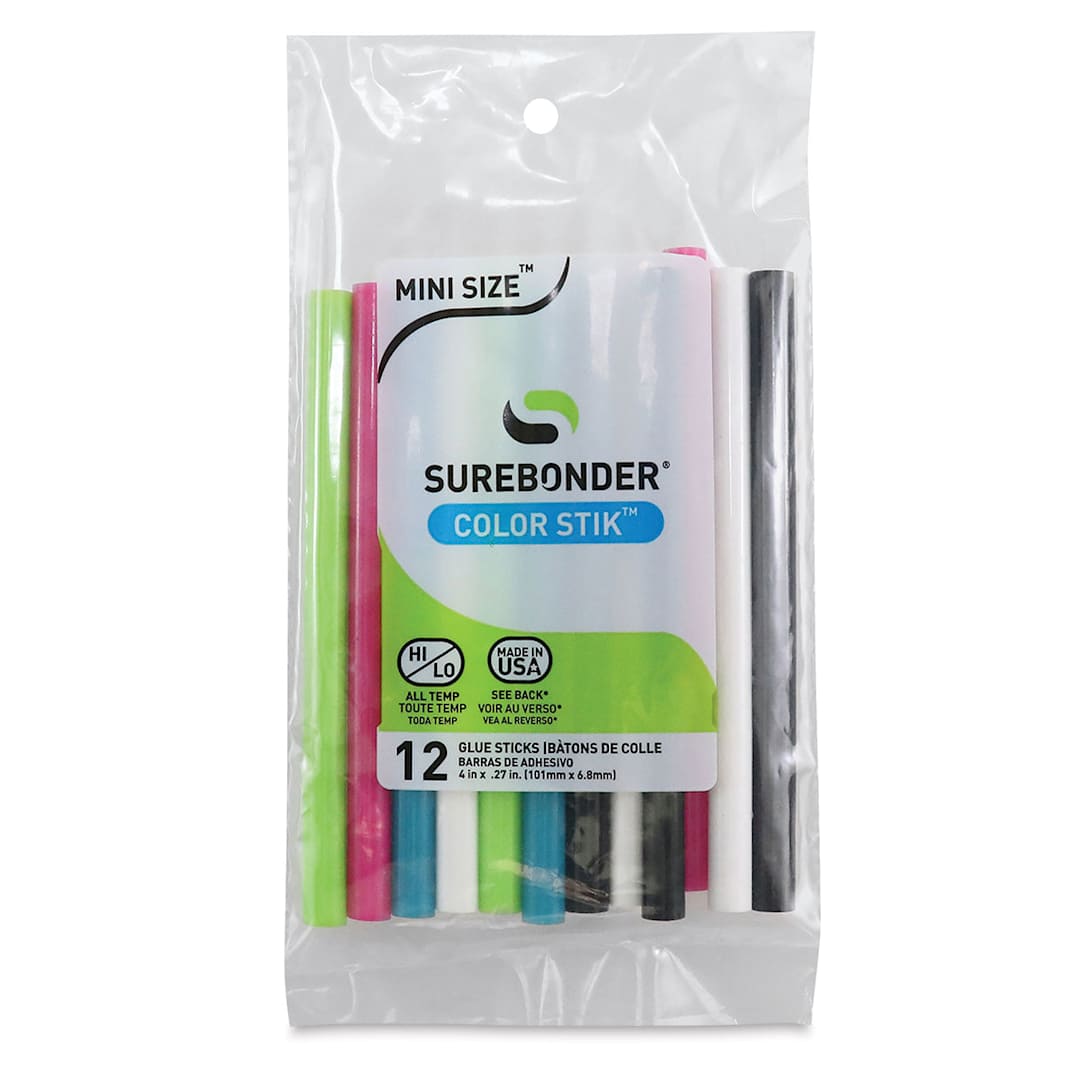 Open in modal - All-Temp Colored Mini Glue Sticks - Front of package 
