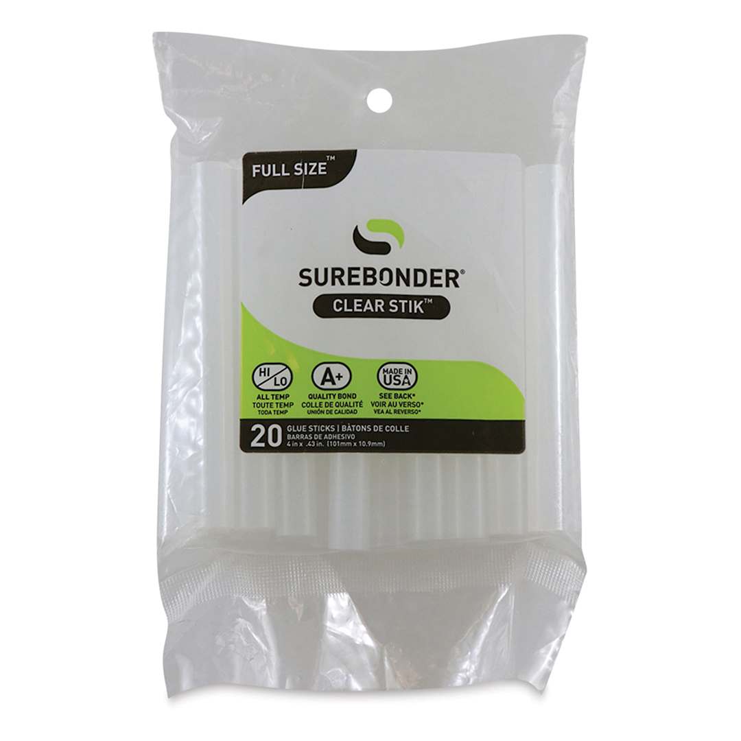 Open in modal - Surebonder Clear Stik Hot Glue Sticks - 7/16" x 4", Pkg of 20