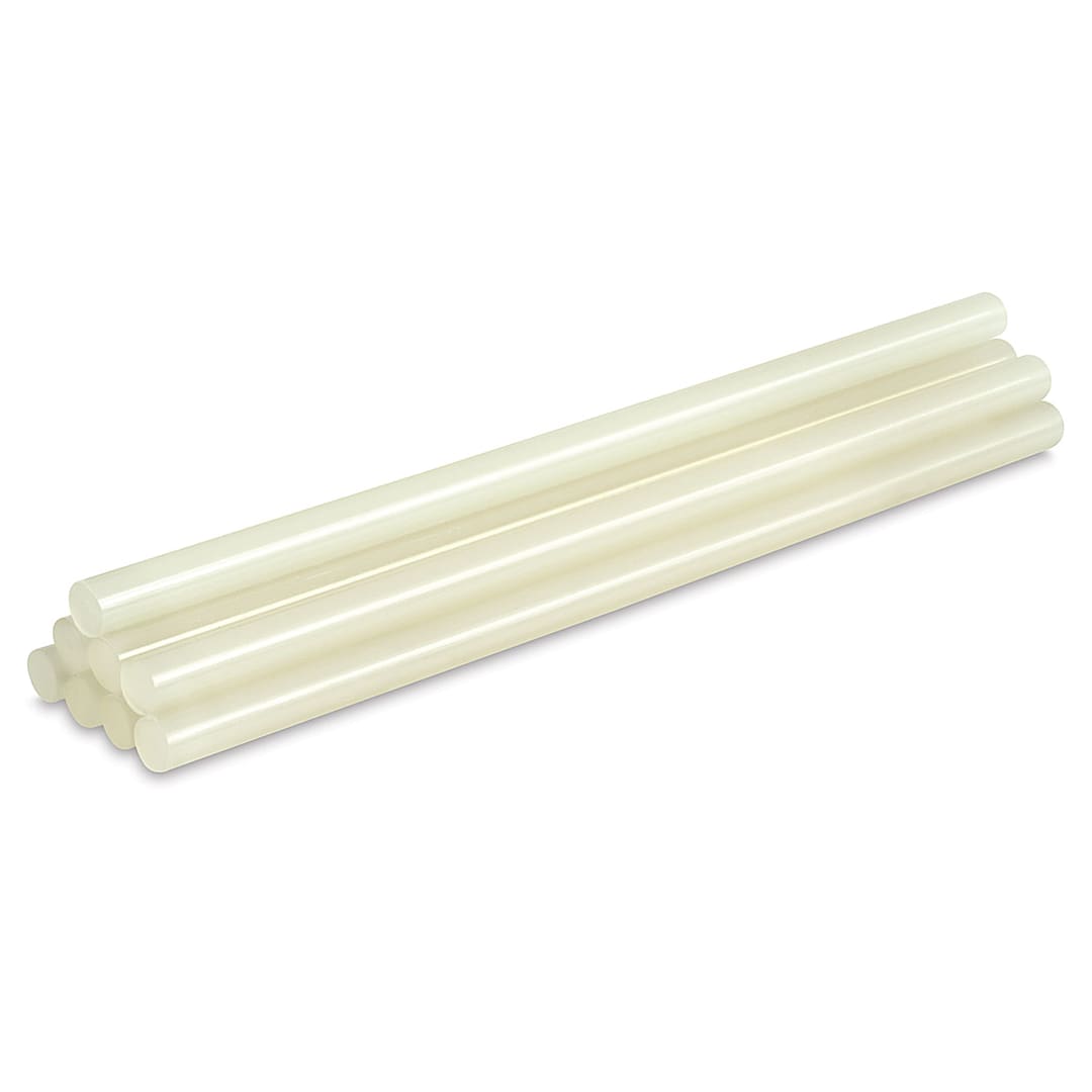 Open in modal - Surebonder Tough Stik High Performance High Temp Acrylic Glue Sticks - 8 Glue Sticks shown in stack at angle