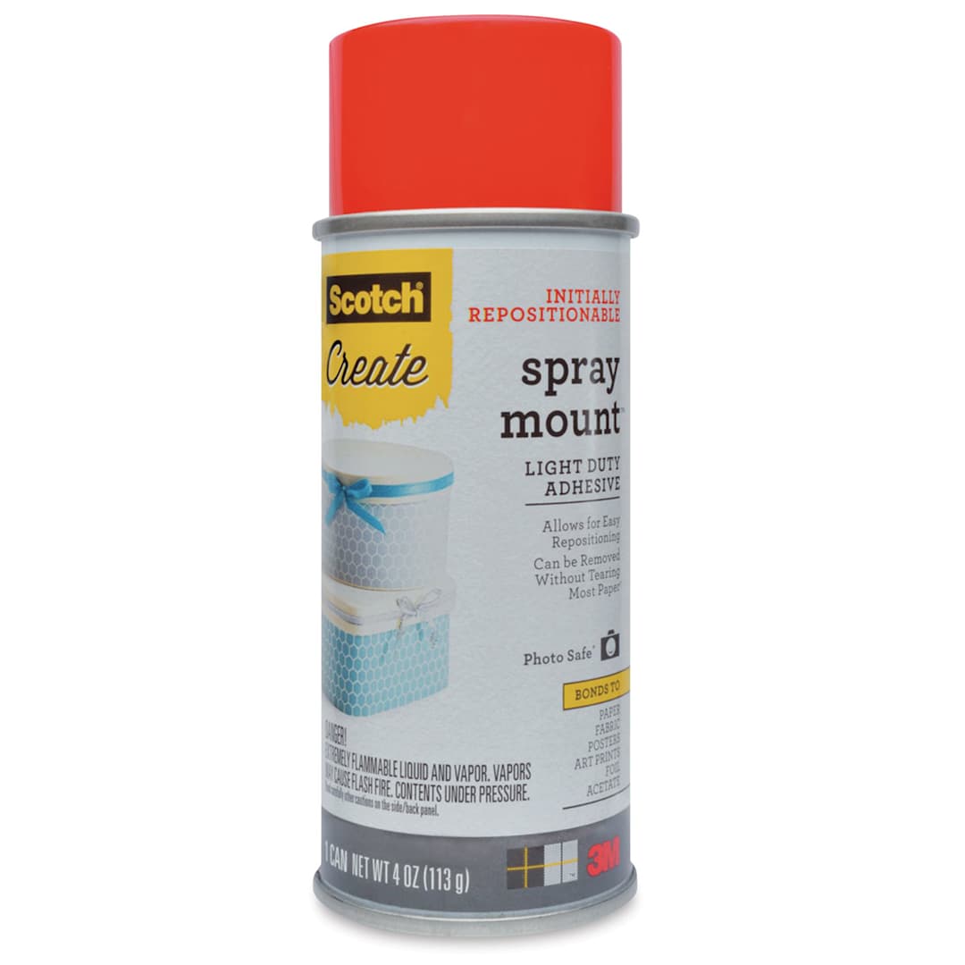 Open in modal - Scotch Spray Mount Artist's Adhesive - 4-1/2 oz Light Duty Adhesive can