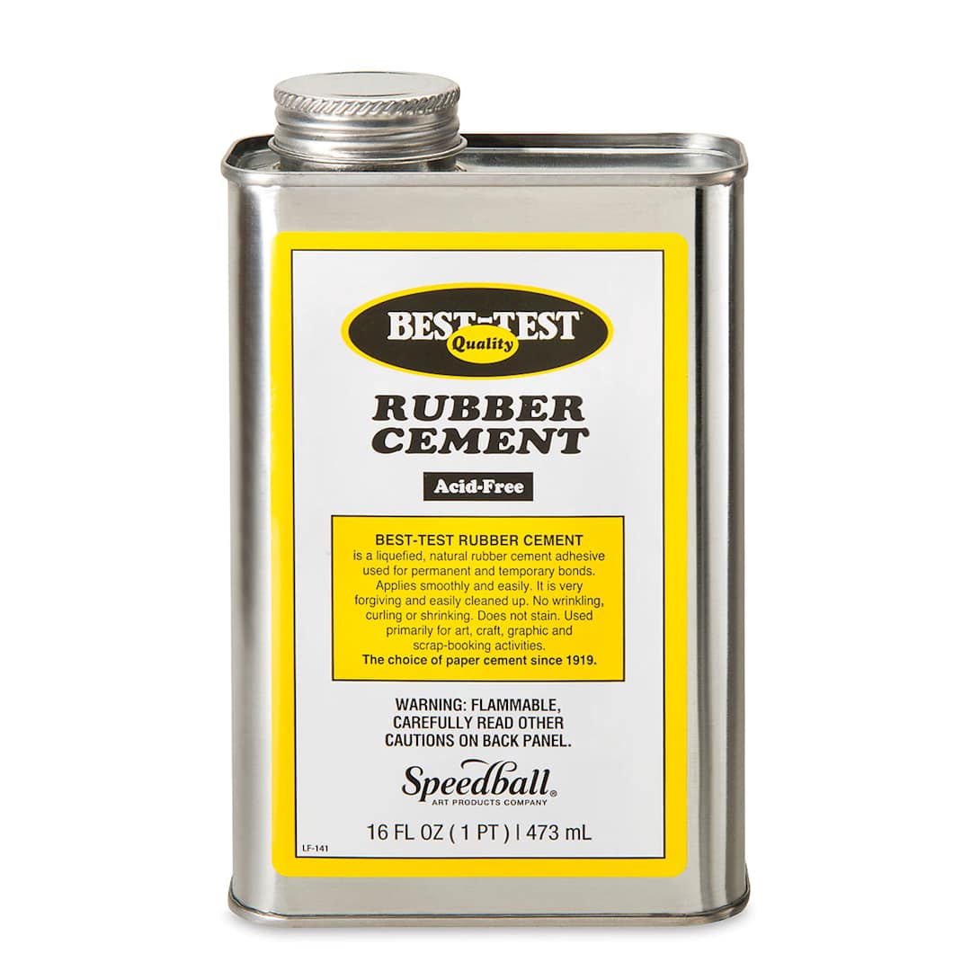 Open in modal - Best-Test Rubber Cement - Front view of 16 oz Metal can