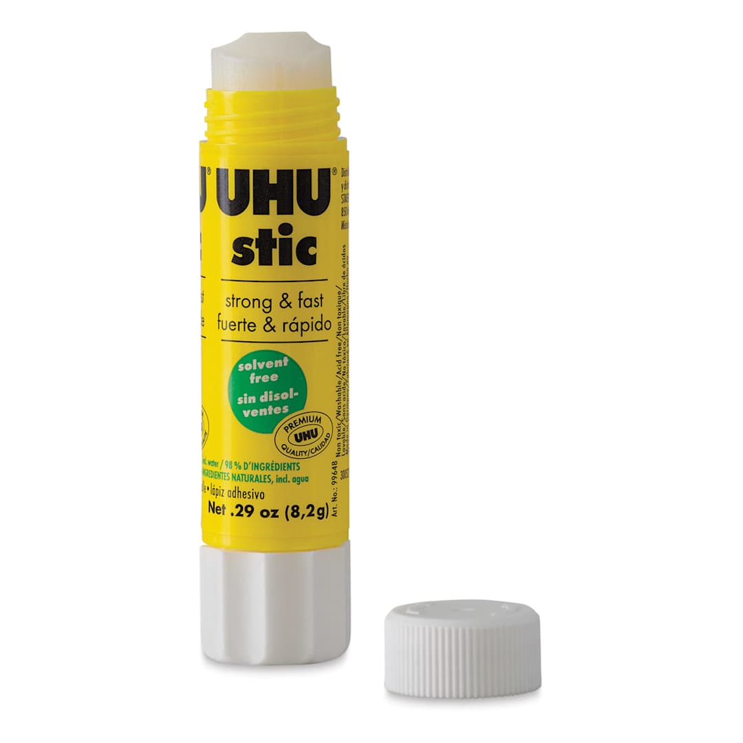 Open in modal - UHU Stic Glue Stick - 0.29 oz, Clear with cap off