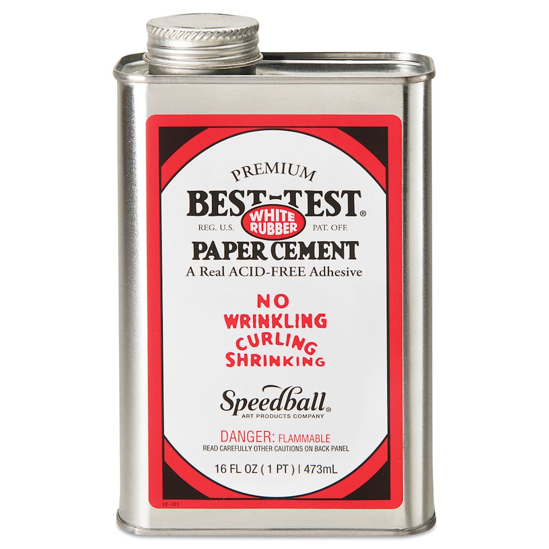 Open in modal - Best-Test Acid-Free Paper Cement - front of 16 oz can shown 