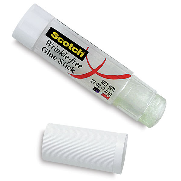 Open in modal - Scotch Wrinkle-Free Glue Stick - Angled view of Single Stick with cap removed