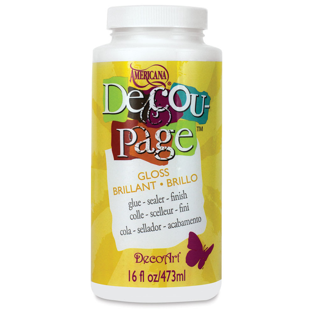 Open in modal - DecoArt Americana Decou-Page - Front of 16 oz Gloss Jar