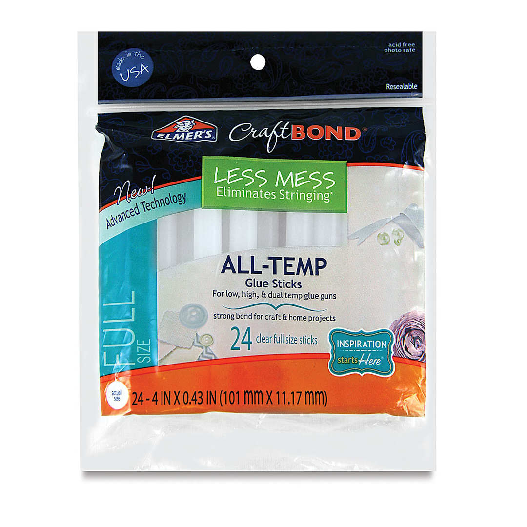 Open in modal - Elmer's CraftBond All-Temp Glue Sticks  - Full Size 7/16", 4" Length, Pkg of 24