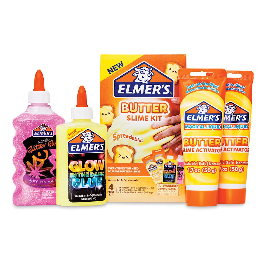 Open in modal - Elmer's Butter Slime Kit - Components of Kit with package