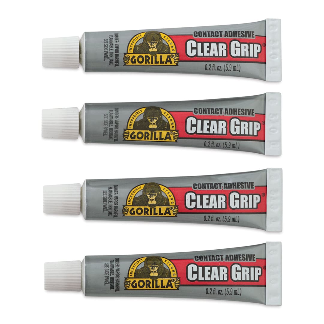 Open in modal - Gorilla Clear Grip Glue - 4 .2 oz tubes shown horizontally
