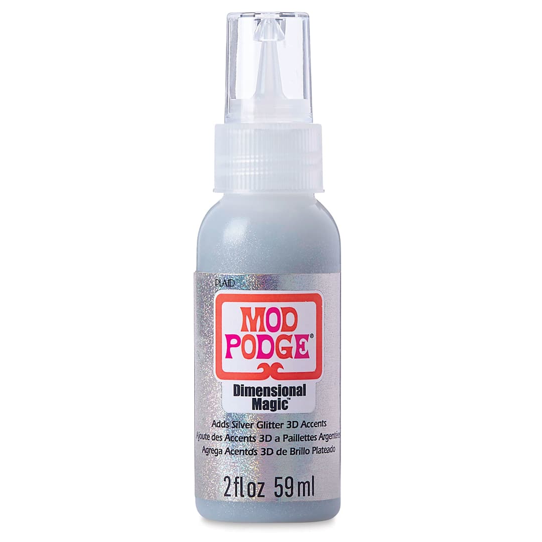 Open in modal - Plaid Mod Podge Dimensional Magic - 2 oz Silver Glitter bottle