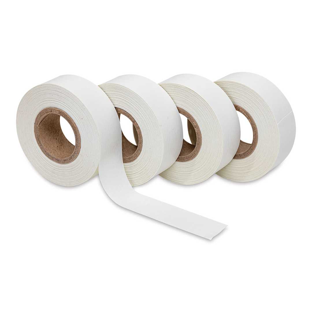 Open in modal - Col-R-Tone System Masking Tape Class Pack - 3/4" x 500", White, Pkg of 4 rolls with one roll partially unrolled