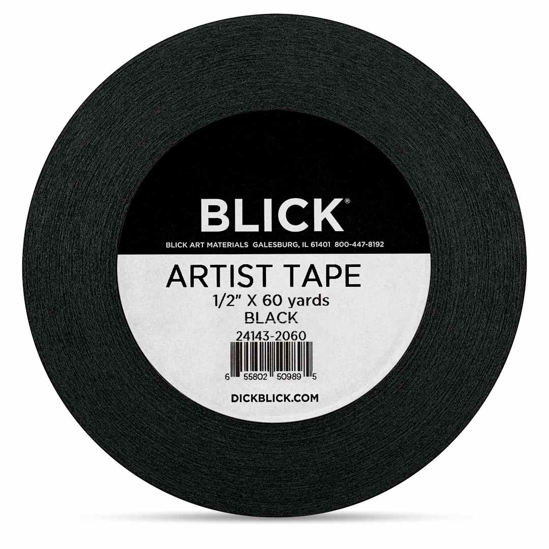 Open in modal - Blick Artist Tape - Black, 1/2" x 60 yds, front